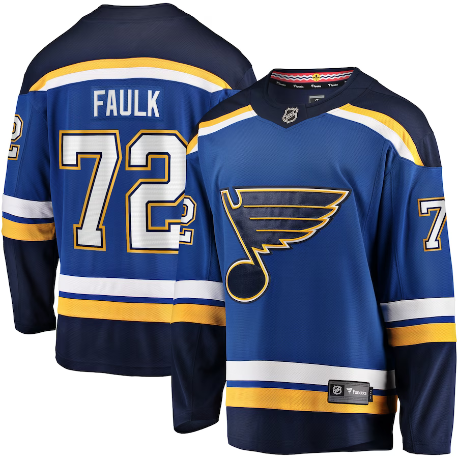 Men's St. Louis Blues Justin Faulk #72 Blue Home Breakaway Jersey